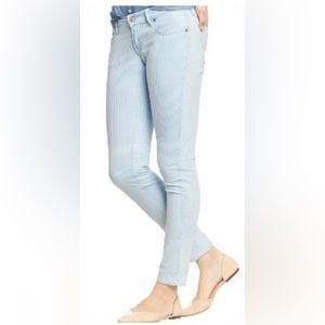 Never worn! Old Navy Rockstar light blue railroad stripe jeans size 16.
